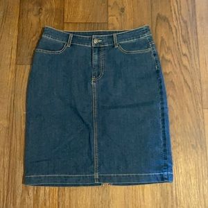 Gently used knee-length jean skirt